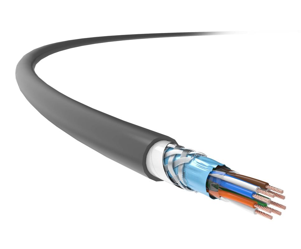 Network Cable SFTP CAT5E 22AWG Bare Copper Cross Linked LSZH Jacket